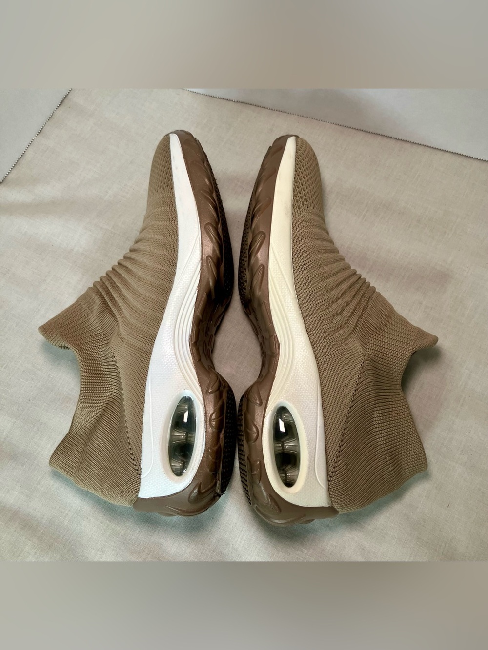 STQ Women's Walking Shoes Slip on Breathable Sneakers Taupe US SIZE 9 - Picture 3 of 16